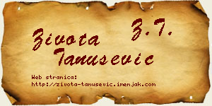 Života Tanušević vizit kartica